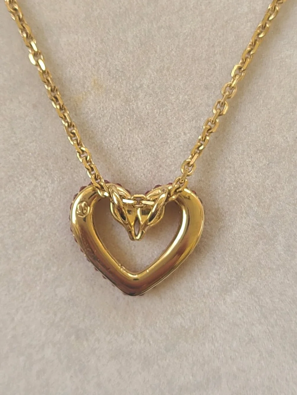 Swarovski Red Heart Una Pendant, Gold-Tone Plated- Excellent Condition